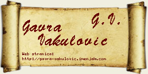 Gavra Vakulović vizit kartica